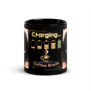 charging coffee mug – cozy coffee lover gift, 11oz glossy ceramic