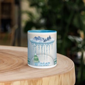 winter wonderland coffee mug – christmas deer & ice design, 11oz