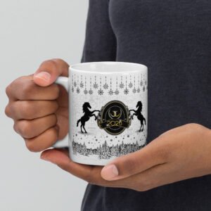 year of the horse mug – black and gold 2026 new year cup 11oz